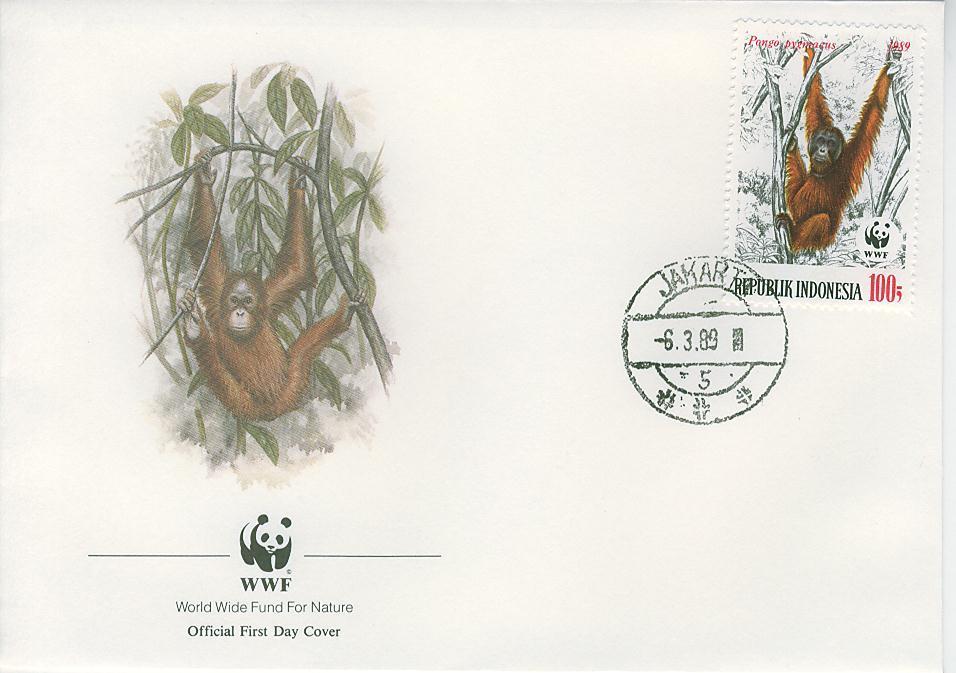 W0229 Orang Outan Indonésie 1989 FDC Premier Jour WWF - Apen