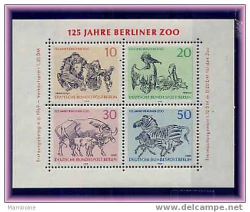 Berlin: 1969  Zoo  Bloc N° 2.  Neuf Gomme S/s Trace X X - Bloques