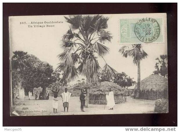 006166 Afrique Occidentale Un Village Bozo édit.fortier N°367 Animée Belle Carte - Guinée Française