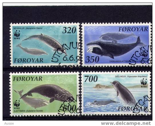 Faroër Féroe 1990 Yvertn° 197-200 (°) Oblitéré Used WWF Baleines Cote 12 Euro - Gebruikt