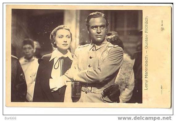 GOOD OLD " EmBR " POSTCARD - MOVIE STARS LENY MARENBACH & GUSTAV FROHLICH - Actors