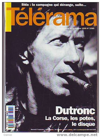 JACQUE  DUTRONC  °  TELERAMA   OCTOBRE 1995  No 2385 - Televisie