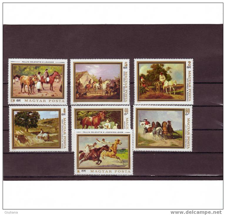 UNGHERIA - . Serie N. 2666/72**,Yvert, Quadri Cavalli - Horses