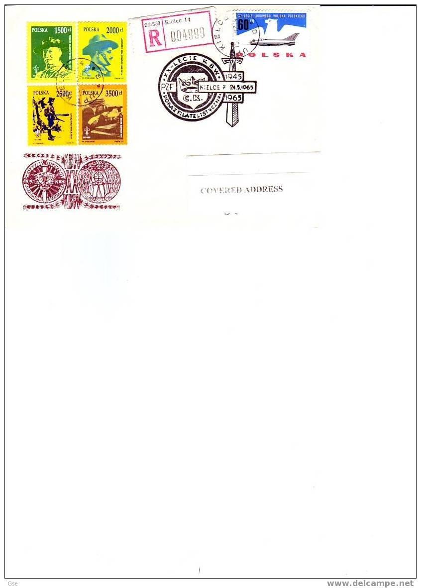 POLONIA 2004 - Raccomandata - Yvert 3159/62 - Scoutismo - Briefe U. Dokumente
