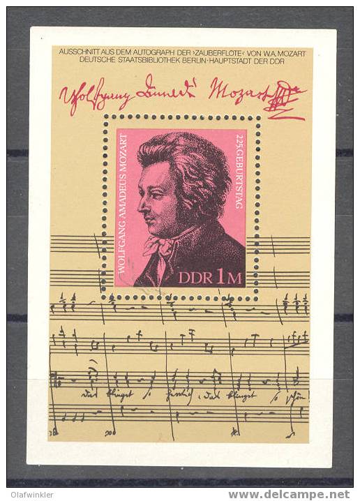 225th Birthday Of Mozart Michel S/S 62 MNH - Musica