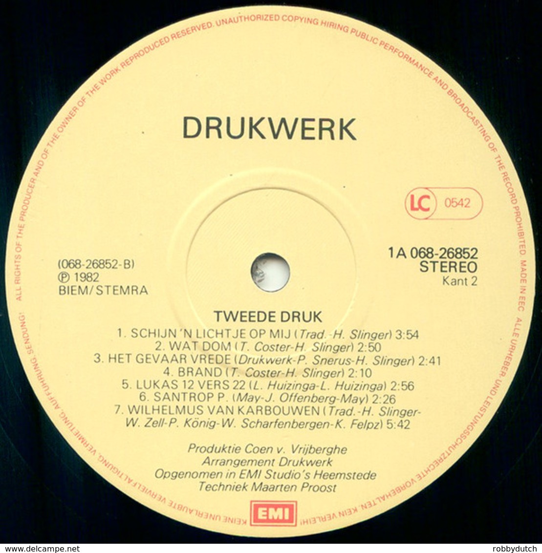 * LP * DRUKWERK - TWEEDE DRUK (Nederpop 1982) - Sonstige - Niederländische Musik