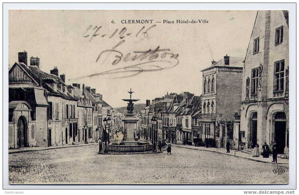 H58 - CLERMONT - Place De L'Hôtel De Ville (1916) - Clermont