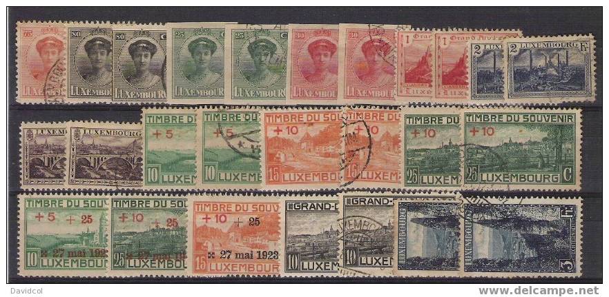 Q285.-. LUXEMBOURG / LUXEMBURGO.- 1916 TO 1934 . SCOTT # 112 / 153 , EXCELENT LOT MIXED, MINT AND USED. - Collections