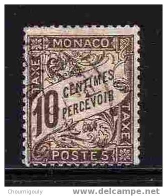 MONACO TIMBRES-TAXE 1905-09 Y&T 4 "10c BRUN" OBLITERE TTB - Postage Due