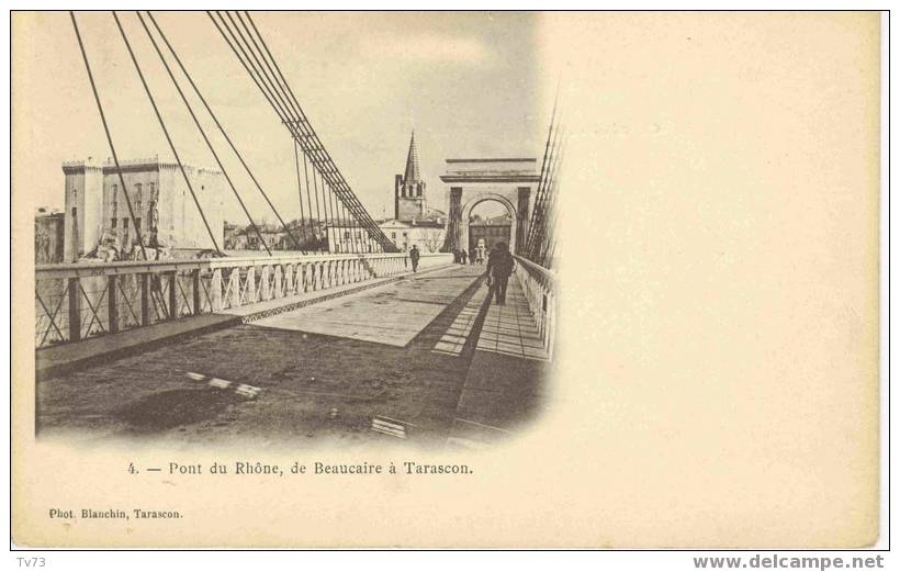 Cpa 536 - Pont Du Rhône De BEAUCAIRE à TARASCON - Carte De Précurseur - Dos Non Séparé (avant 1904) - Beaucaire