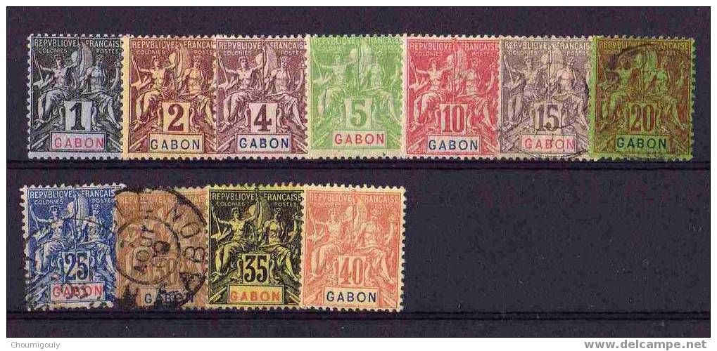 GABON 1904-07 Y&T 16/26 "11 VALEURS" NEUFS ET OBLITERES B/TB/TTB - Autres & Non Classés