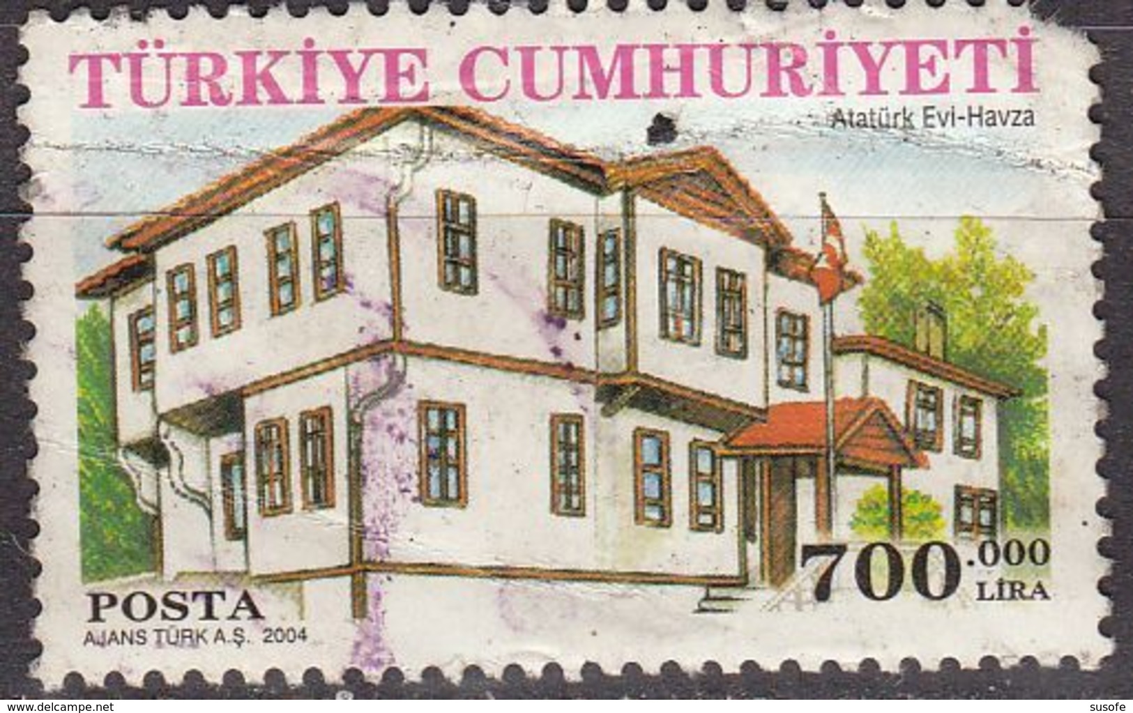 Turquia 2004 Scott 2907 Sello º Casa Ataturk House, Havza Yvert 3606 Michel 3407 Turkey Stamps Timbre Turquie Briefmarke - Oblitérés