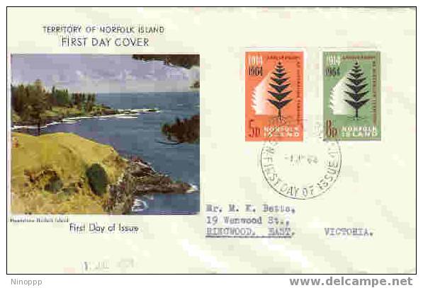 Norfolk Island-1964 50th Anniversary As Australian Territory FDC - Norfolk Island