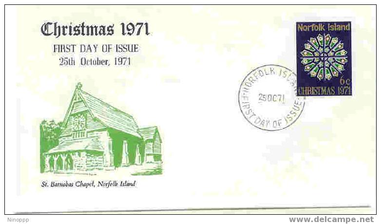 Norfolk Island-1971 Christmas FDC - Norfolk Island