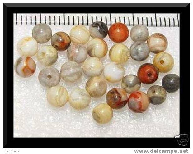 Lot De 20 Perles En Véritable Agate Crazy Lace 4 Mm - Parels