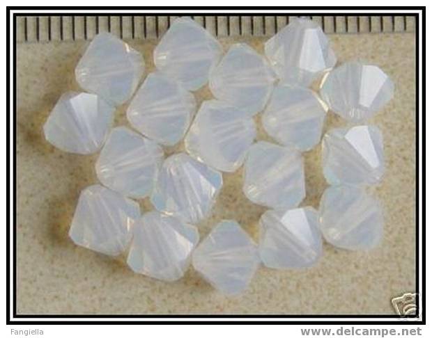 Lot De 10 Toupies Swarovski 6mm White Opal Perles En Cristal Véritable - Pearls