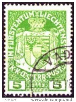 Liechtenstein Mi 5 Landeswappen / Coat Of Arms 1917 - Used Stamps