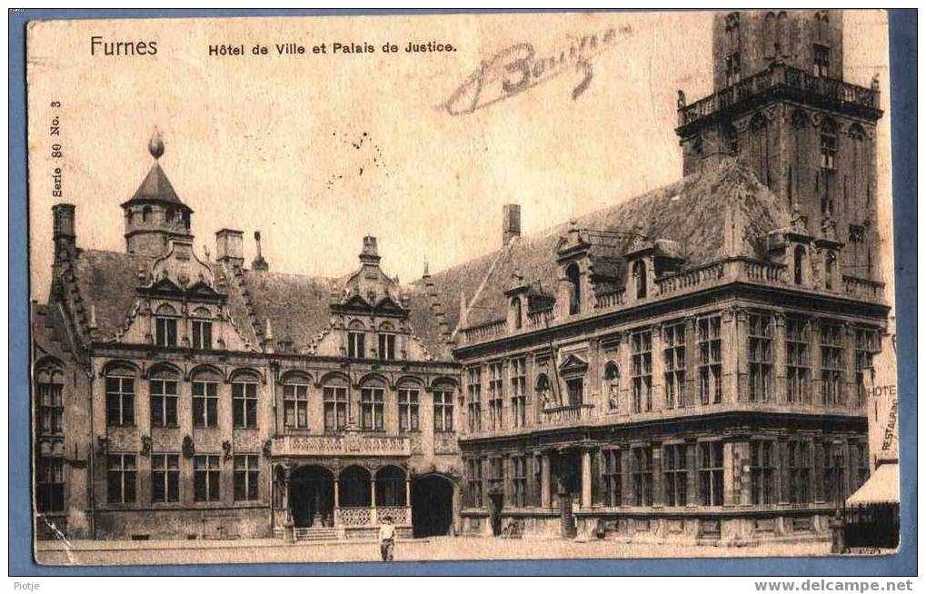 * Veurne - Furnes * (Nels, Série 80, Nr. 3) Hôtel De Ville Et Palais De Justice, Stadhuis, Belfroi, Gerechtshof, Markt - Veurne