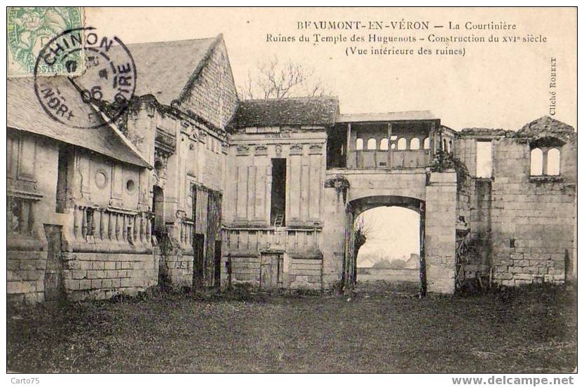 BEAUMONT EN VERON 37 - La Courtinière - Ruines Du Temple Des Huguenots - Beaumont-la-Ronce