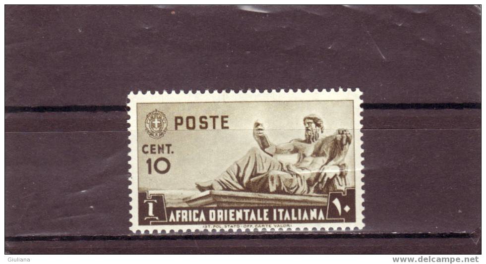 ITALIA COLONIE - N. 4**,Sassone, Soggetti Vari - 10c Bruno Oliva - Africa Orientale Italiana