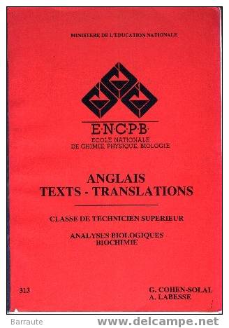 E.N.C.P.B. ANGLAIS Texts-translations BTS 1 - 18 Ans Et Plus