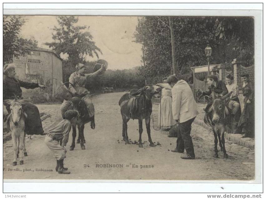 C 1402 - ROBINSON - En Panne - Belle CPA Rare De 1908 - Animée Et Animaux - - Le Plessis Robinson