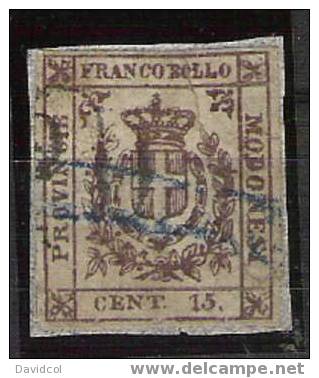 Q211-MODENA-1859-SC#:11 - SCV:US$ 2400 - FORGERY ?  USED STAMP ON PIECE.SEE SCAN PLEASE. - Modena