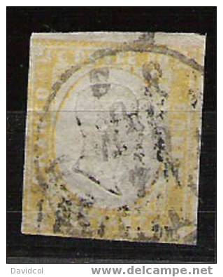 Q531.-. SARDINIA .-  1855   .-  SCOTT # 14a  .-  USED  STAMP.-. SCV: US$ 300 ++  .-.   .SEE SCAN PLEASE. - Sardinia