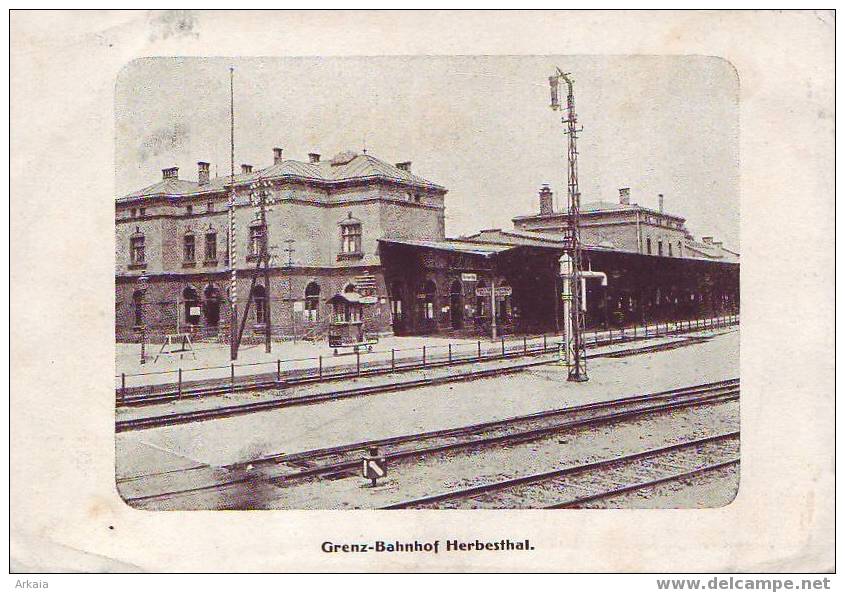 HERBESTHAL = Grenz - Bahnhof  (J. Bieffert)  1916 - Lontzen
