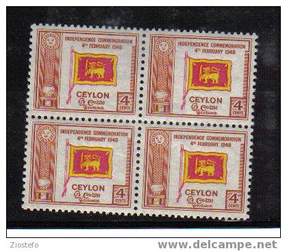 316 Ceylon, Independence Comemoration 1948 YT - Timbres