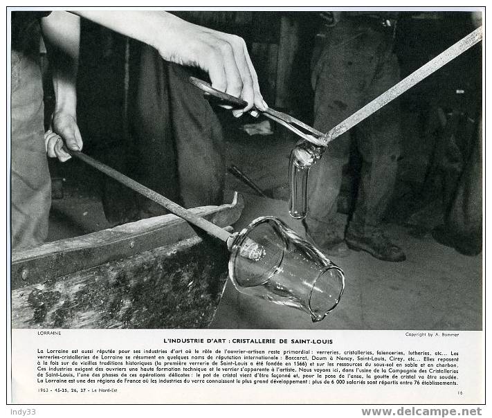 "L´INDUSTRIE D´ART : CRISTALLERIE DE SAINT-LOUIS". REPRO PHOTO . - Autres & Non Classés