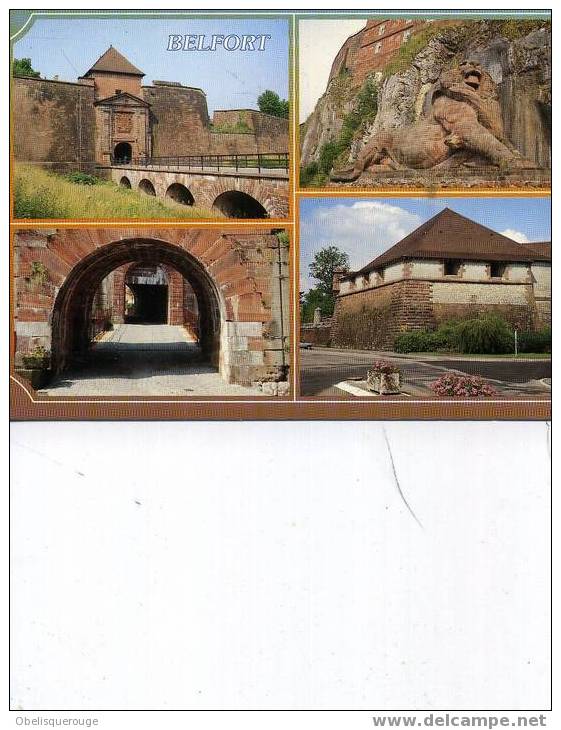 90 4 VUES EN UNE CARTE ED DE L EST 199..CITADELLE ET LION - Belfort – Le Lion