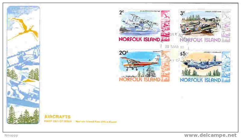 Norfolk Island-1980 Aircraft Part I  FDC - Airplanes