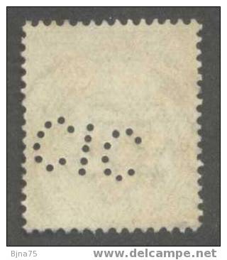 Royaume-Uni  1909   N° YT 110   -   Cote 3 Euros   - Perfin  /  Perforé  / Perforated  :  CIC - Gezähnt (perforiert)