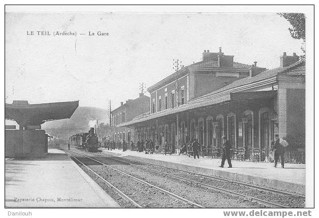 07 // ARDECHE / LE TEIL / La Gare, Papeterie Chapuis, (vue Intérieure, Arrivée D'un Train) / ANIMEE - Le Teil