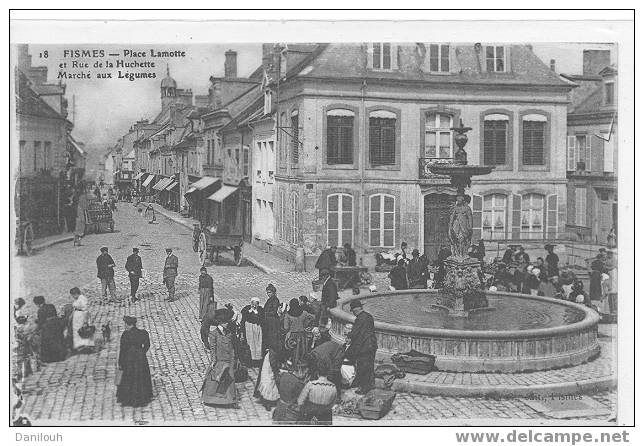 51 // MARNE / FISMES / Place Lamotte, Et Rue De La Huchette / Marché Aux Légumes / ANIMEE / N° 18 Edit Illisible - Fismes