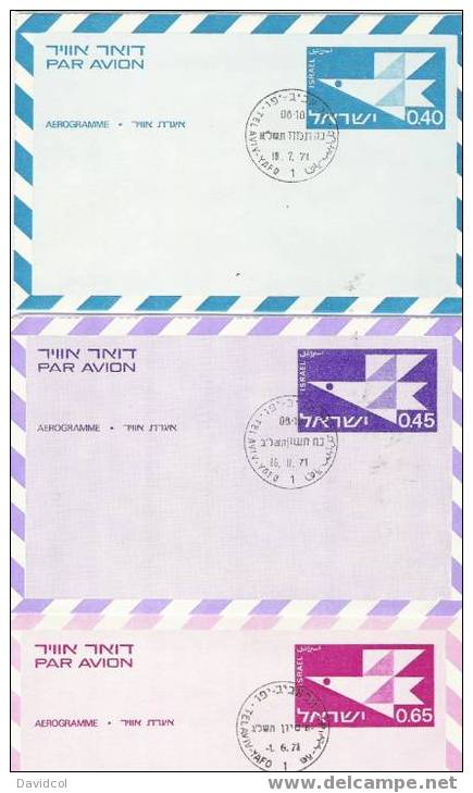S756.-.ISRAEL- 6 AEROGRAMMES. 1971 / 1978 .- MINT AND PRECANCEL TEL AVIV - Lettres & Documents