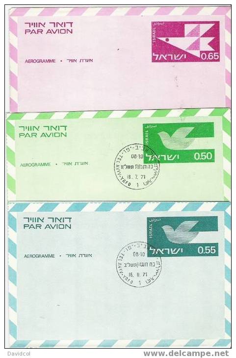 S756.-.ISRAEL- 6 AEROGRAMMES. 1971 / 1978 .- MINT AND PRECANCEL TEL AVIV - Covers & Documents