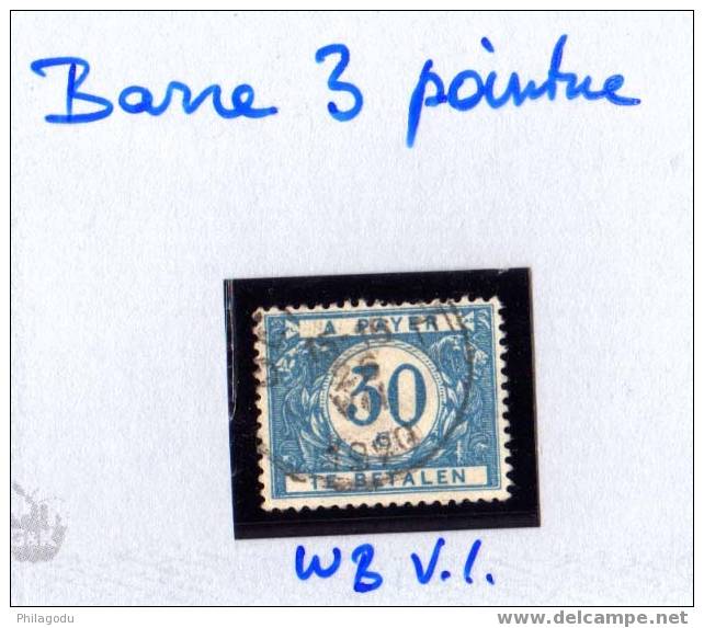 Belgique 1919, Variété Timbre Taxe N° 30 ,oblitéré (25223) - Other & Unclassified