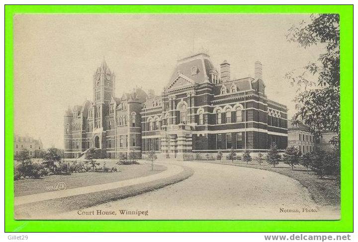 WINNIPEG, MANITOBA - COURT HOUSE - PALAIS DE JUSTICE - NOTMAN PHOTO - VALENTINE & SONS - J.V. - - Winnipeg