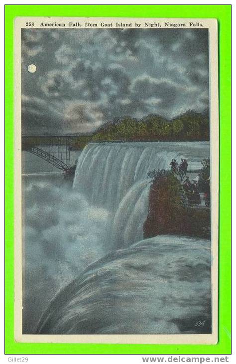 NIAGARA FALLS,ONT. - VUE DES CHUTES CÔTÉ AMÉRICAIN - ANIMÉE - Niagarafälle