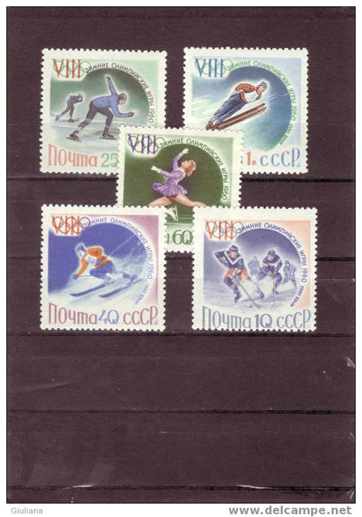 URSS _ Serie -  N. 2258/62**,Yvert, JO Squaw Valley 1960 - Invierno 1960: Squaw Valley