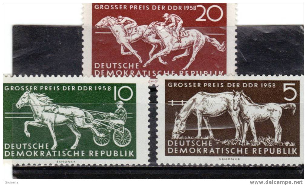 DDR  - Serie  N. 360/62**,Yvert, Gran Premio Ippico - Horses