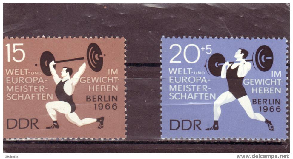 DDR  - Serie  N. 905/06**,Yvert, Campionato Del Mondo A Berlino - Weightlifting
