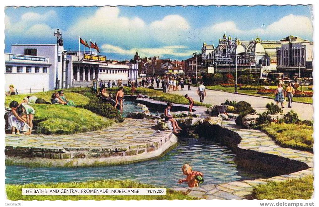 CPSM MORECAMBE The Baths And Central Promenade - Sonstige & Ohne Zuordnung