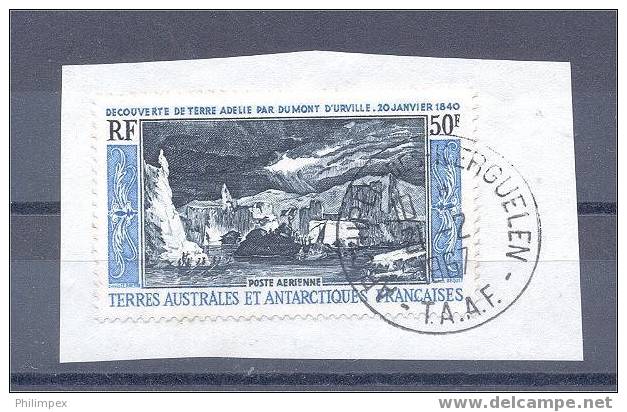 TAAF / FSAT , 50 F "TERRE ADELIE D´URVILLE" 1965, USED ON PIECE - Used Stamps