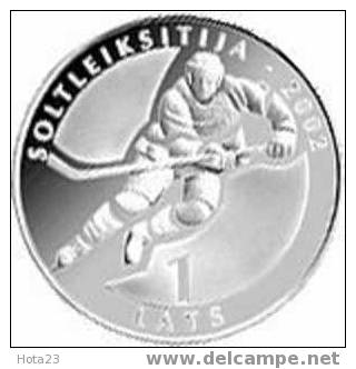 (!) Latvia-Ice Hockey Dedicated To The 2002 Olympic Winter Games In Salt Lake City-2005y-silver-proof - Latvia