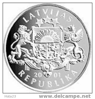 (!) Latvia-Ice Hockey Dedicated To The 2002 Olympic Winter Games In Salt Lake City-2005y-silver-proof - Lettonia