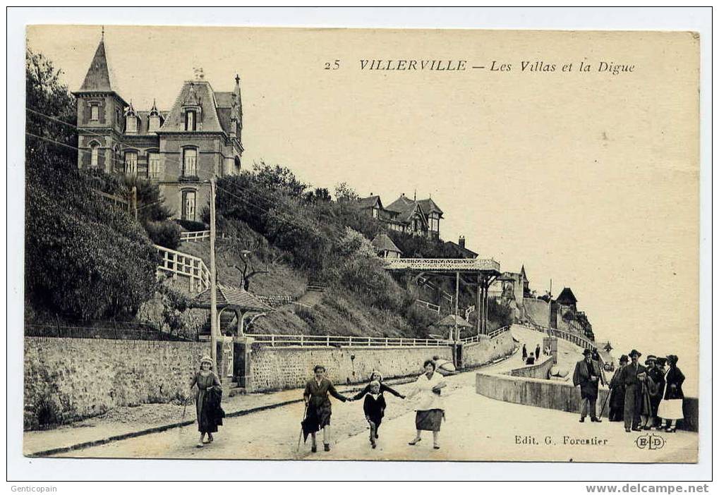 H61 - VILLERVILLE - Les Villas Et La Plage (carte Animée) - Villerville