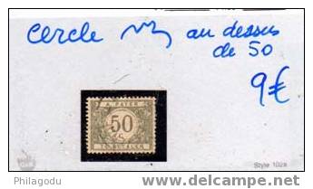 Belgique 1919, Variété Timbre Taxe N° 31,cercle Retouché Au-dessus Du 50,  (25228**) - Non Classés